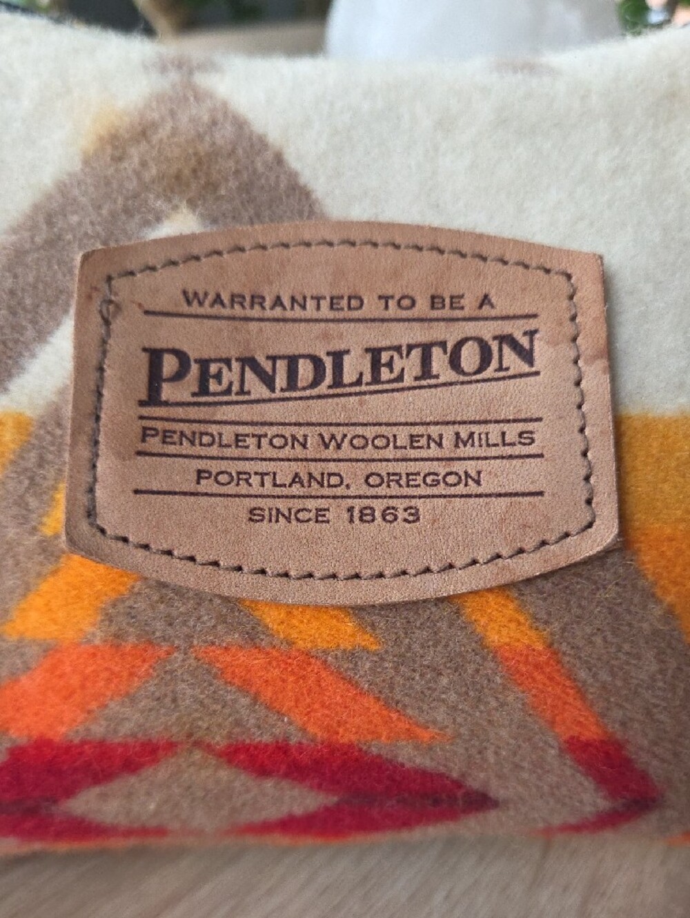 Pendleton Geometric Wool Travel Pouch in Cream, Orange & Red - Picture 2 of 9